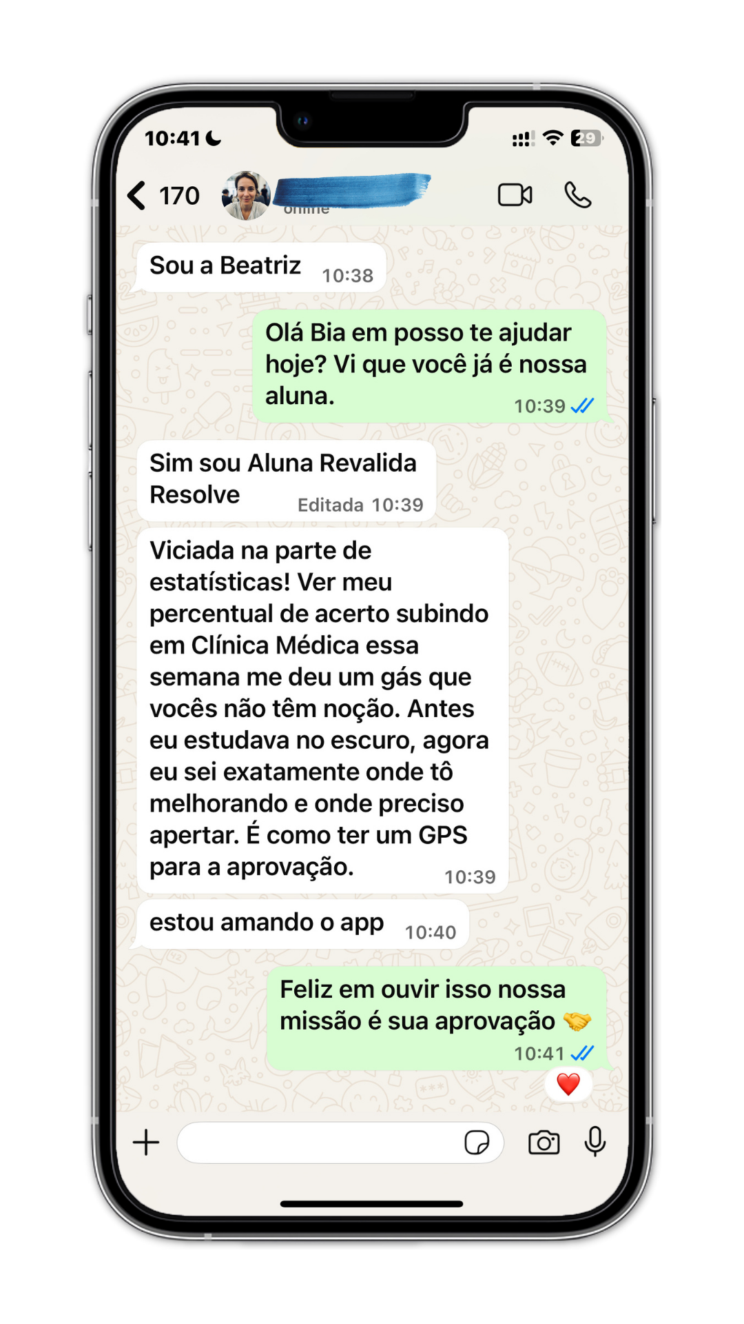 Depoimento real do WhatsApp